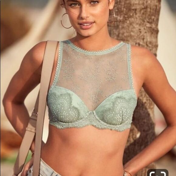 Victorias Secret Dream Angels High Neck Lined Demi Sage Bra - Picture 4 of 12